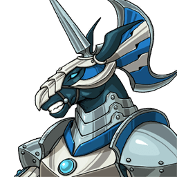 Cavalier blanc, destrier cuirassé